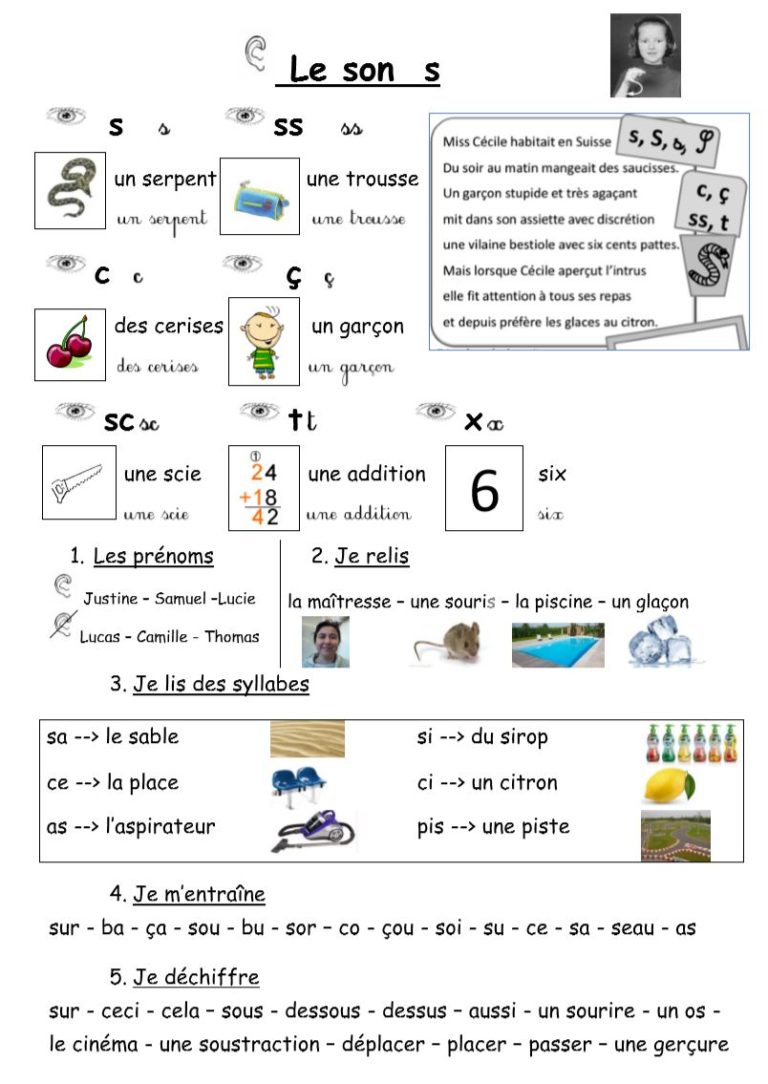 LECTURE 33 débutants le son s ç s ss t sc x Coliglote