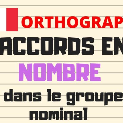 Accords en nombre dans le groupe nominal