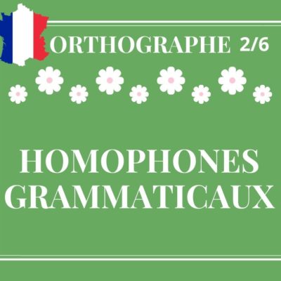 ORTHOGRAPHE 2/6, homophones grammaticaux