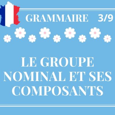 GRAMMAIRE 3/9, le groupe nominal et ses composants