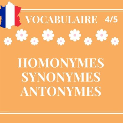 VOCABULAIRE 4/5 : homonymes, synonymes, antonymes